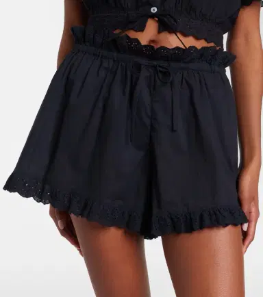 Poupette St Barth Cory broderie anglaise cotton poplin shorts | Thumbnail 5