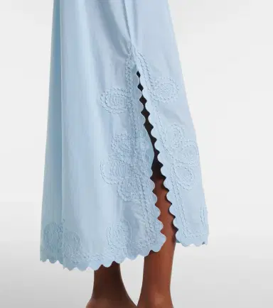 Juliet Dunn Embroidered scalloped cotton midi dress | Thumbnail 4