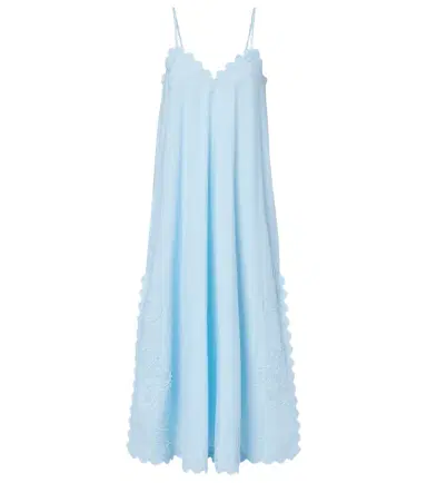 Juliet Dunn Embroidered scalloped cotton midi dress | Thumbnail 1
