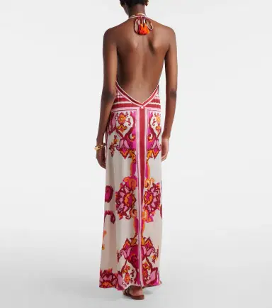 Poupette St Barth Mary printed halterneck satin maxi dress | Thumbnail 2