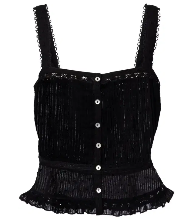 Berry lace-trimmed cotton top