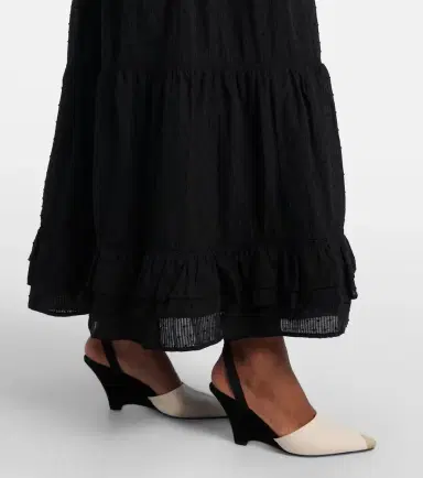Poupette St Barth Clara tiered cotton maxi skirt | Thumbnail 5