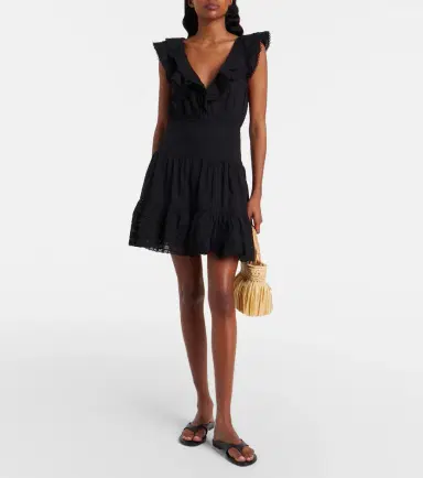 Poupette St Barth Della ruffled cotton minidress | Thumbnail 2