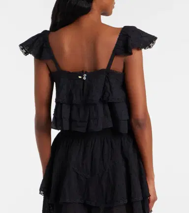 Poupette St Barth Anya ruffled cotton crop top | Thumbnail 2