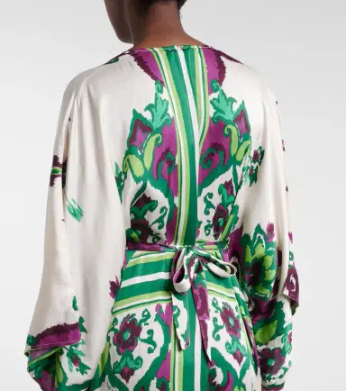 Poupette St Barth Sol floral satin kaftan | Thumbnail 2