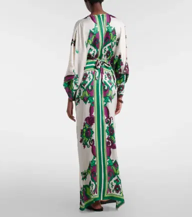 Poupette St Barth Sol floral satin kaftan | Thumbnail 6