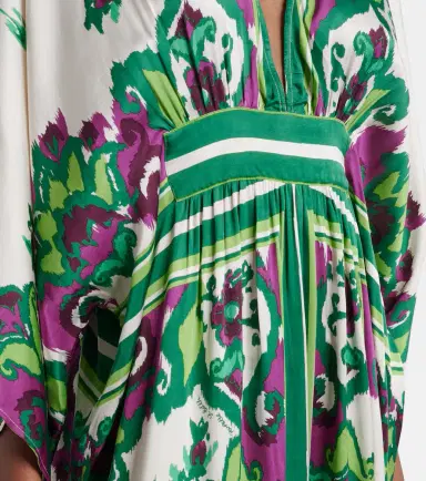 Poupette St Barth Sol floral satin kaftan | Thumbnail 7