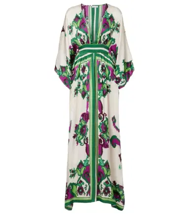 Poupette St Barth Sol floral satin kaftan | Thumbnail 1