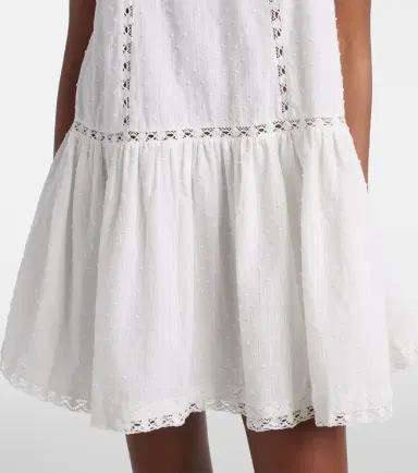 Poupette St Barth Nora lace-trimmed halterneck cotton minidress | Thumbnail 4