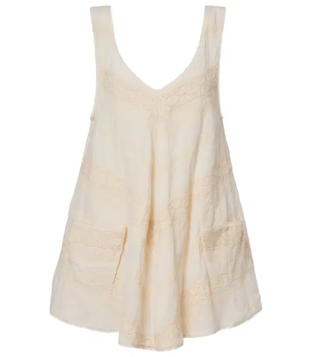 Juliet Dunn Crochet-trimmed cotton minidress