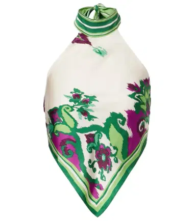 Poupette St Barth Guilia printed halterneck satin top | Thumbnail 1