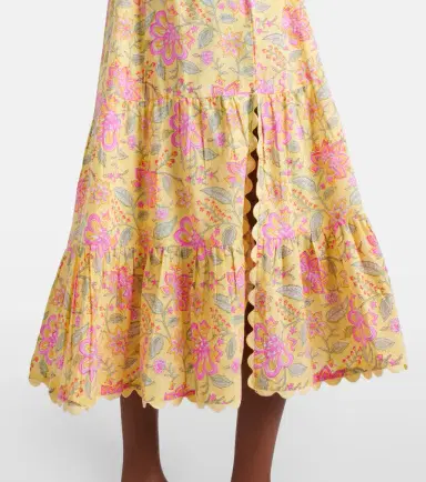 Juliet Dunn Floral scalloped cotton midi dress | Thumbnail 4