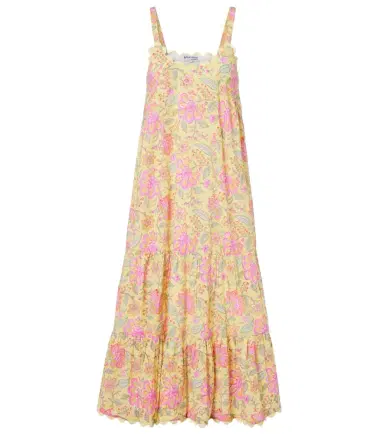 Juliet Dunn Floral scalloped cotton midi dress | Thumbnail 1