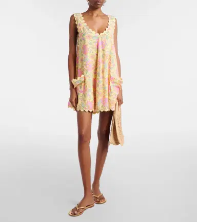 Juliet Dunn Floral scalloped cotton minidress | Thumbnail 2