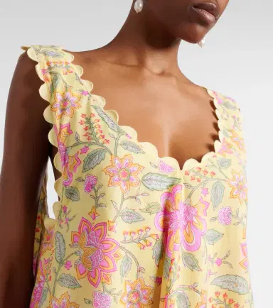 Juliet Dunn Floral scalloped cotton minidress | Thumbnail 3
