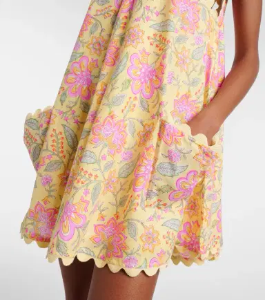 Juliet Dunn Floral scalloped cotton minidress | Thumbnail 6