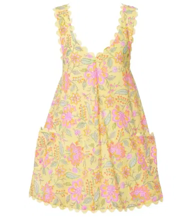 Juliet Dunn Floral scalloped cotton minidress | Thumbnail 1