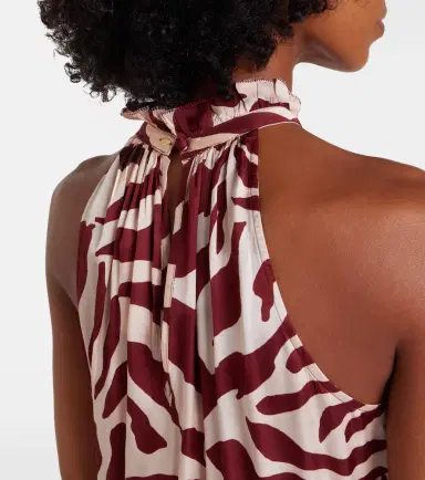 Poupette St Barth Bianca printed halterneck satin minidress | Thumbnail 2