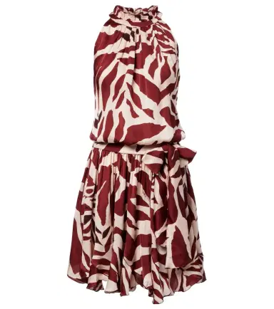 Poupette St Barth Bianca printed halterneck satin minidress | Thumbnail 1