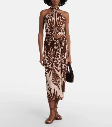 Poupette St Barth Uma printed cotton midi skirt | Thumbnail 2