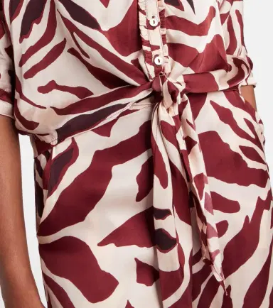 Poupette St Barth Azia printed tie-detail satin blouse | Thumbnail 3