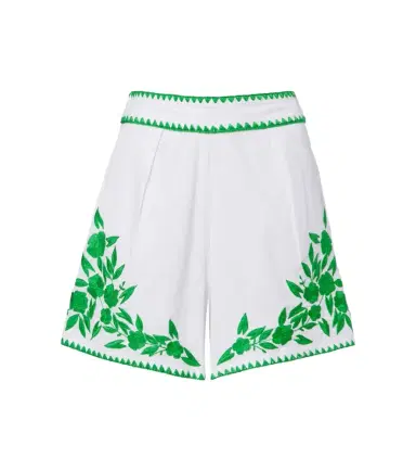 Juliet Dunn Embroidered cotton and linen shorts | Thumbnail 1