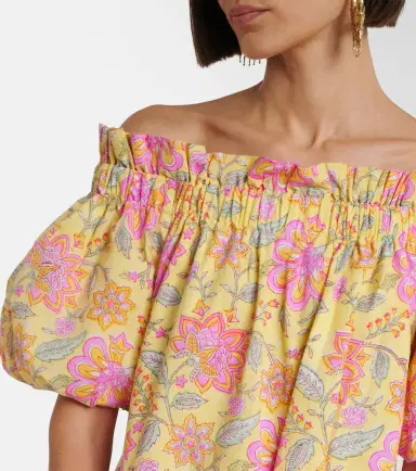 Juliet Dunn Floral off-shoulder cotton minidress | Thumbnail 2