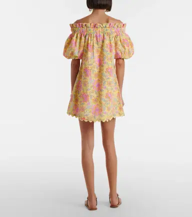Juliet Dunn Floral off-shoulder cotton minidress | Thumbnail 3