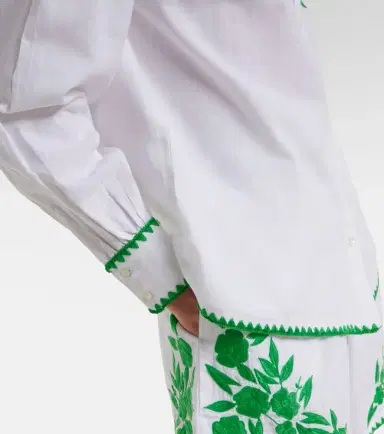 Juliet Dunn Embroidered cotton and linen shirt | Thumbnail 2