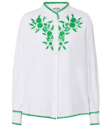 Juliet Dunn Embroidered cotton and linen shirt | Thumbnail 1
