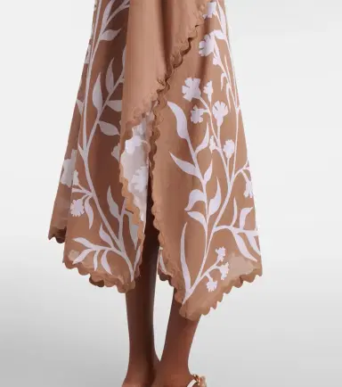Juliet Dunn Floral scalloped cotton kaftan | Thumbnail 4