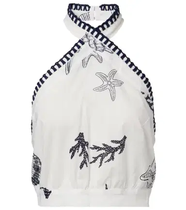 Poupette St Barth Suma ruffled open-back cotton crop top | Thumbnail 1 Poupette St Barth Suma ruffled open-back cotton crop top | Thumbnail 1