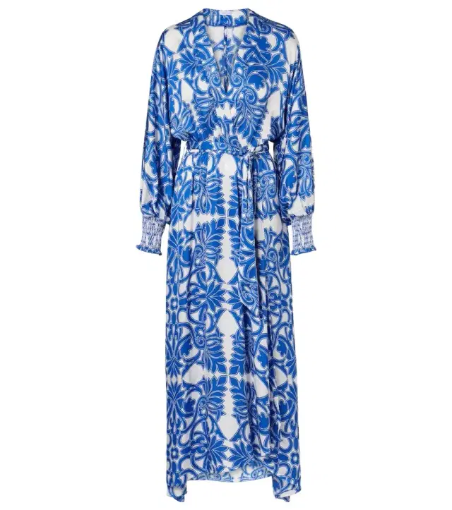 Kristen printed satin maxi dress