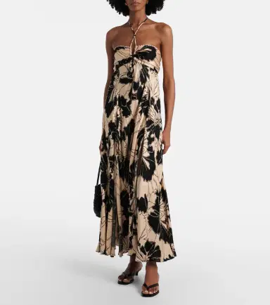 Poupette St Barth Carla floral halterneck maxi dress | Thumbnail 2