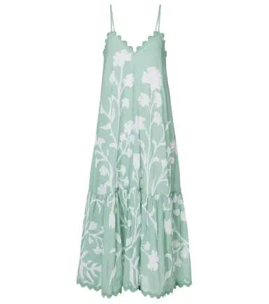 Juliet Dunn Floral scalloped cotton midi dress | Thumbnail 1
