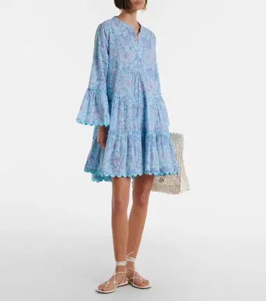 Juliet Dunn Floral scalloped cotton minidress | Thumbnail 3