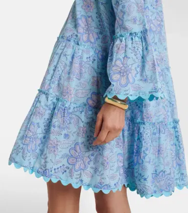 Juliet Dunn Floral scalloped cotton minidress | Thumbnail 4