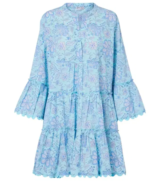 Juliet Dunn Floral scalloped cotton minidress