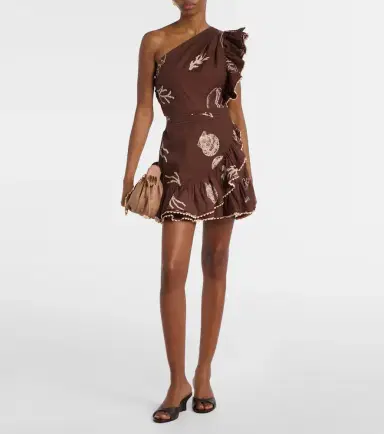 Poupette St Barth Corinne one-shoulder cotton minidress | Thumbnail 2
