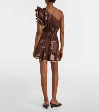 Poupette St Barth Corinne one-shoulder cotton minidress | Thumbnail 5