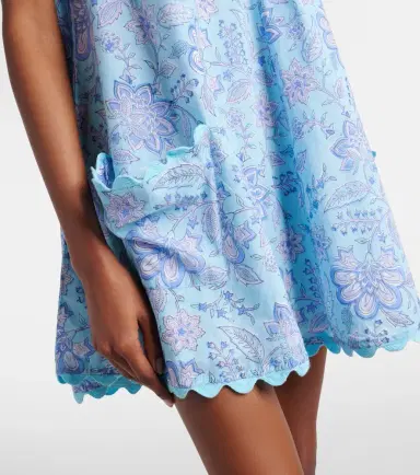 Juliet Dunn Floral scalloped cotton minidress | Thumbnail 3