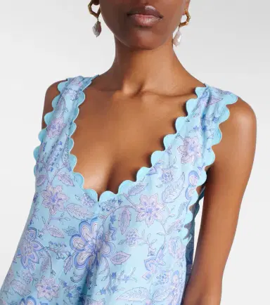 Juliet Dunn Floral scalloped cotton minidress | Thumbnail 6