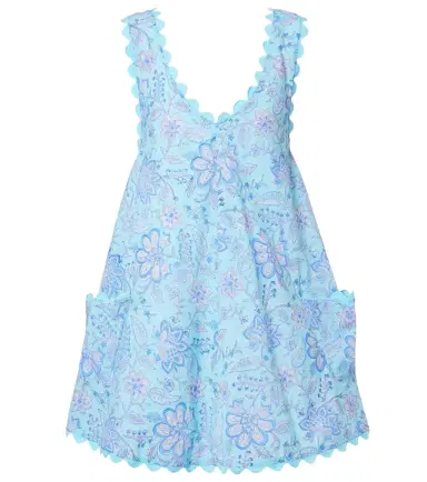 Juliet Dunn Floral scalloped cotton minidress | Thumbnail 1
