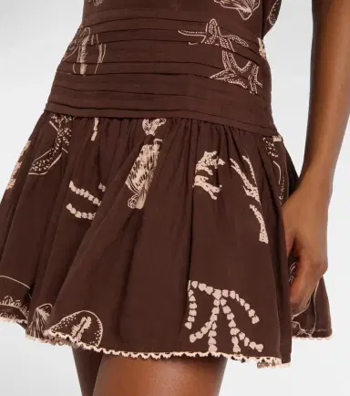 Poupette St Barth Colleen pleated cotton miniskirt | Thumbnail 3