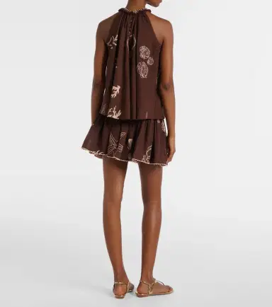 Poupette St Barth Colleen pleated cotton miniskirt | Thumbnail 5