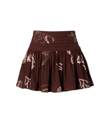 Poupette St Barth Colleen pleated cotton miniskirt | Thumbnail 1