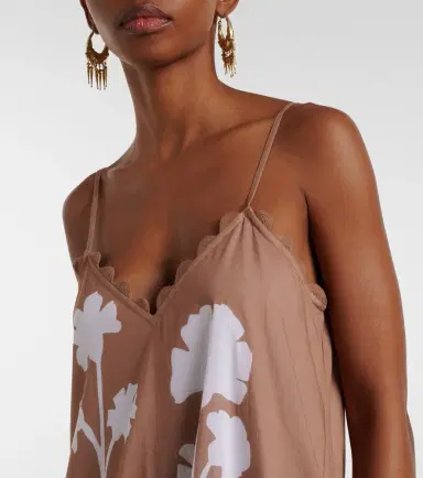 Juliet Dunn Floral scalloped cotton midi dress | Thumbnail 4