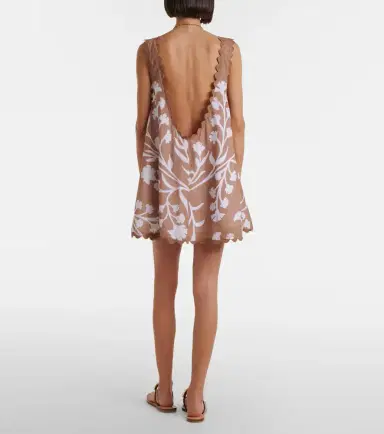 Juliet Dunn Floral scalloped cotton minidress | Thumbnail 2