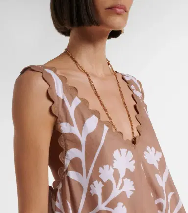 Juliet Dunn Floral scalloped cotton minidress | Thumbnail 4