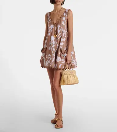 Juliet Dunn Floral scalloped cotton minidress | Thumbnail 5